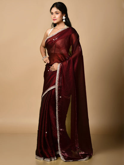 SHINE TISSUE PINK WITH KATDANA WORK