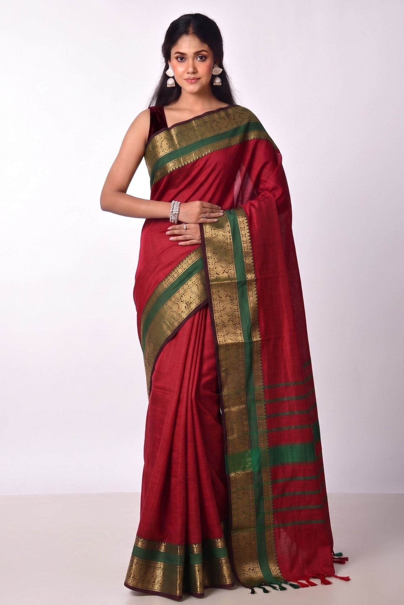 SAANVI - MAROON & GREEN