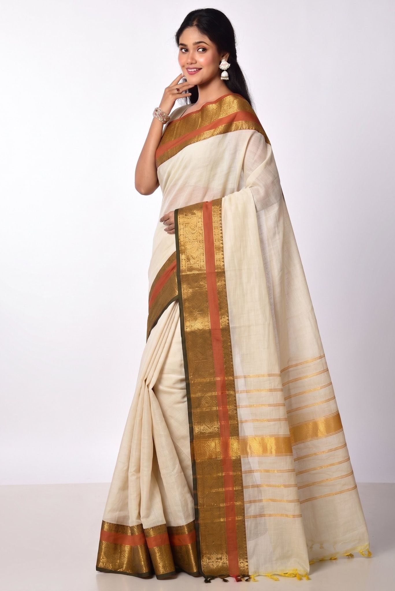 SAANVI - BEIGE & BRICK