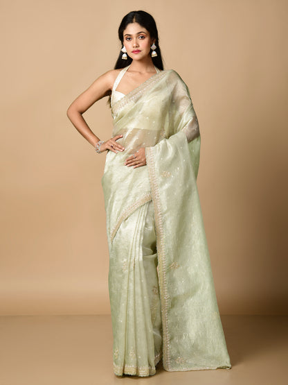 VAISHALI crushed tissue pearl zardosi