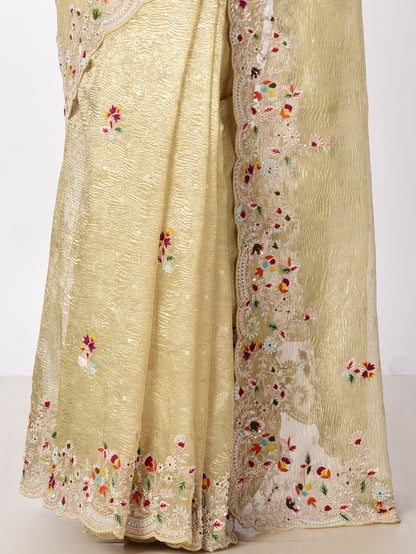 Crushed tissue multicolour zardosi