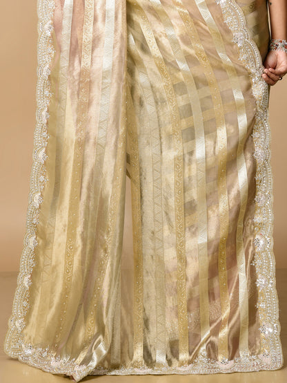 Ruhi Jacquard Tissue Stripe Zardosi