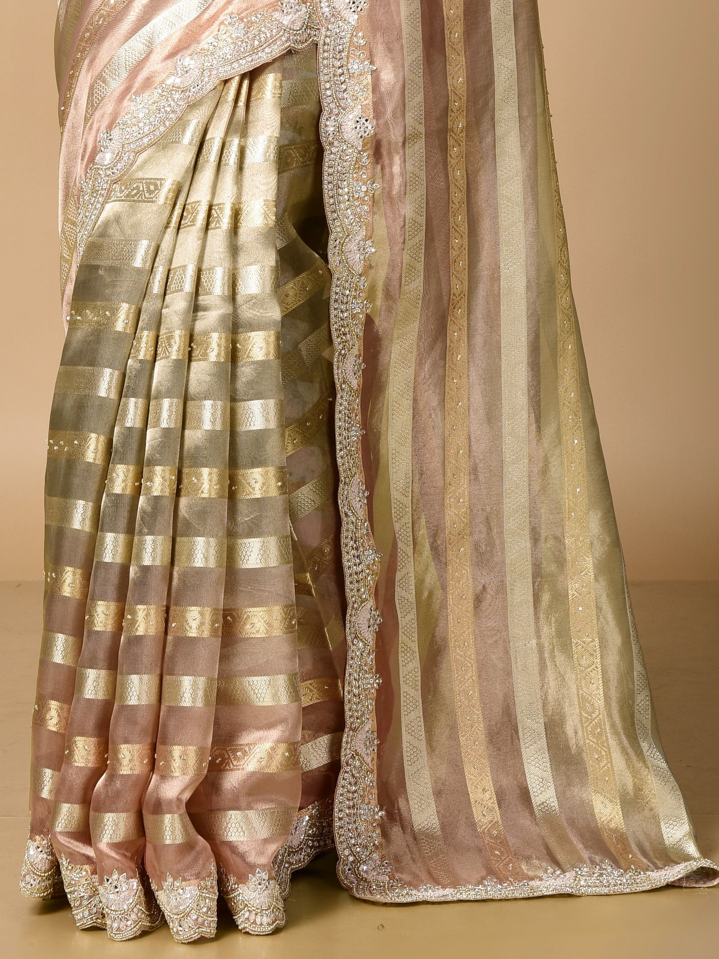 Ruhi Jacquard Tissue Stripe Zardosi