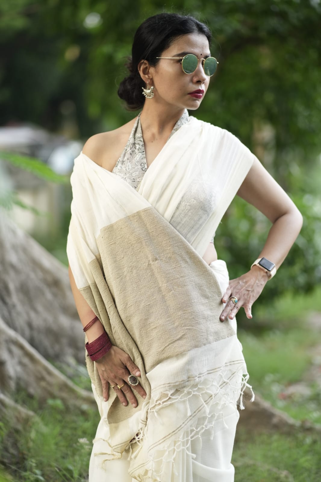 Tantu PLAIN KOTA WITH JUTE BORDER