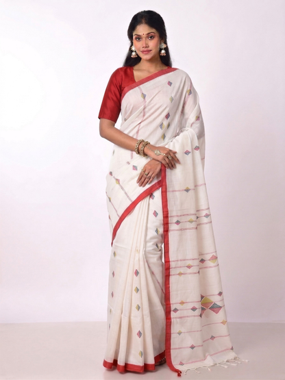 NOOR E JAMDANI. cotton katia jamdani saree
